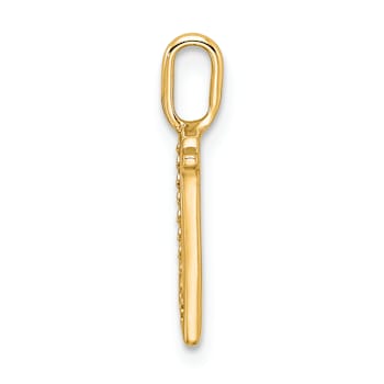 14K Yellow Gold Diamond Letter N Initial Pendant