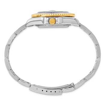 Ladies Charles Hubert Two-tone Silver Blue Dial Watch
