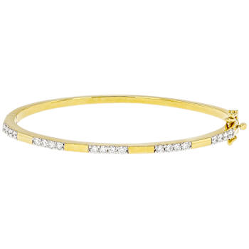 Lab-Grown Diamond Stackable Bangle Bracelet In 14K Gold Over Sterling
Silver 1.00ctw