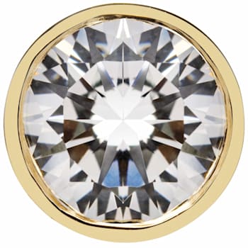 White Cubic Zirconia 14k Yellow Gold Studs With Velvet Gift Box 2.00ctw