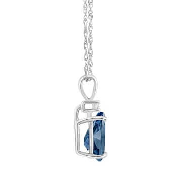 8x5mm Pear Shape London Blue Topaz with Diamond Accent 14k White Gold
Pendant With Chain