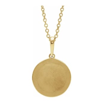 14K Yellow Gold Floral Pendant With Chain