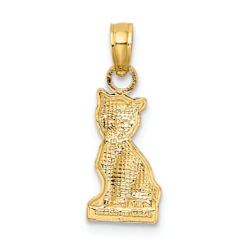 10K Yellow Gold Mini Sitting Kitten Charm