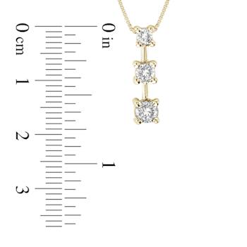 0.75ctw Diamond 3 Stone Pendant 14k Yellow Gold