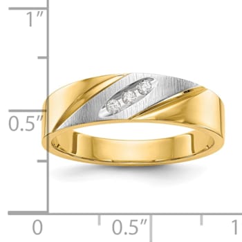14K Yellow Gold AA Quality Mens Wedding Band