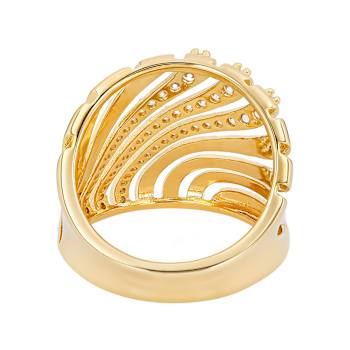 CZ Cluster Ring In 18K Gold Over Sterling Silver 0.79ctw