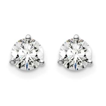 14K White Gold Lab Grown Diamond 3/4ctw Certified VS/SI GH Screw Back
3-Prong Earrings