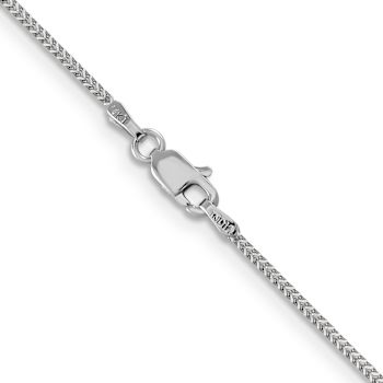 Rhodium Over 14k White Gold 0.9mm Solid Franco 20 Inch Chain