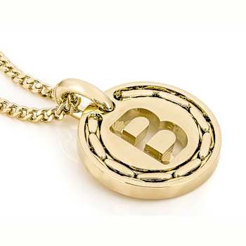 Cardano Initial B Pendant Necklace In 18K Gold Over Bronze
