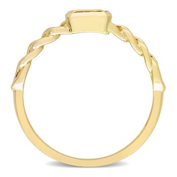 Citrine 10K Yellow Gold Link Ring 0.34ctw