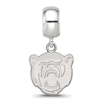 Sterling Silver Rhodium-plated LogoArt Baylor University Small Dangle Bead