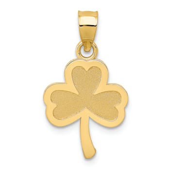 14K Yellow Gold 3 Leaf Clover Pendant
