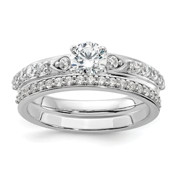 Rhodium Over 14K White Gold Lab Grown Diamond VS/SI GH, Complete
Engagement Ring 0.74ctw