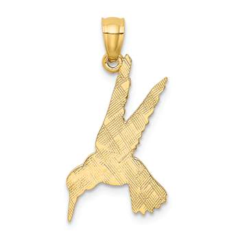 14K Yellow Gold Hummingbird Pendant