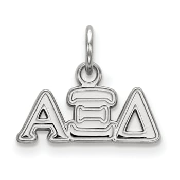 Rhodium Over Sterling Silver LogoArt Alpha Xi Delta Extra Small Pendant