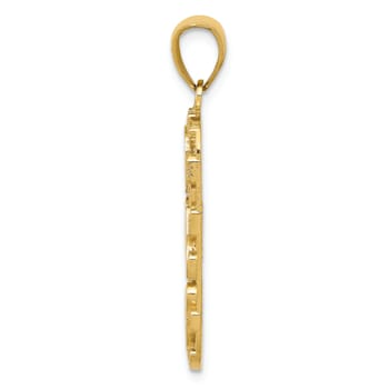 14K Yellow Gold DAD Gold Nugget Dog Tag Pendant
