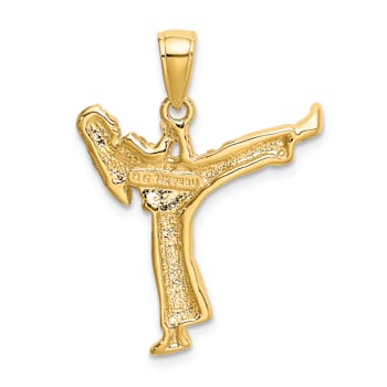 10K Yellow Gold Textured Girl Karate Charm