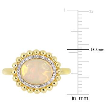 Ethiopian Opal Yellow and Diamond 14K Yellow Gold Ring 2.09ctw