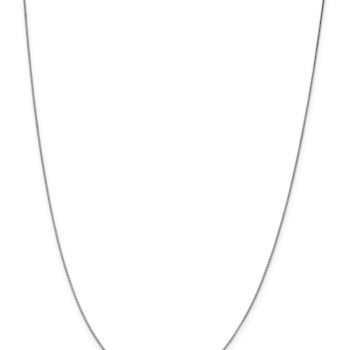 Rhodium Over 14k White Gold .7mm Solid Box 30 Inch Chain