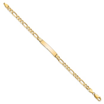 10k Yellow Gold Figaro Link ID Bracelet