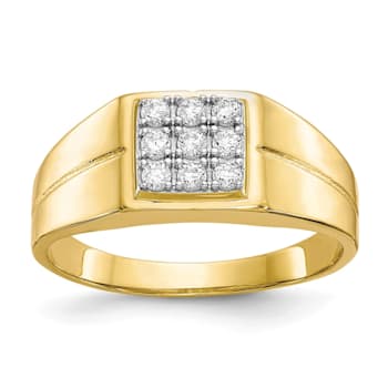 10K Yellow Gold Men's Cubic Zirconia Ring