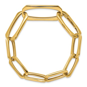 18K Yellow Gold Fancy Oval Link 8 inch Bracelet