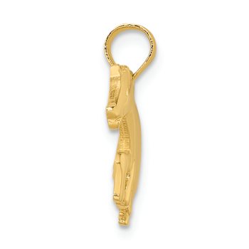 14k Yellow Gold Running Horse Pendant