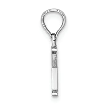 Rhodium Over 14k White Gold Polished Block Letter X Initial Pendant