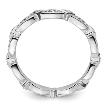 Sterling Silver Stackable Expressions Diamond Ring 0.112ctw