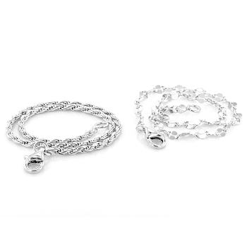 Mirror And Rope ChaIn Bracelet Set In Sterling Silver