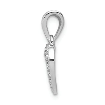 Rhodium Over 14k White Gold Diamond Heart Pendant