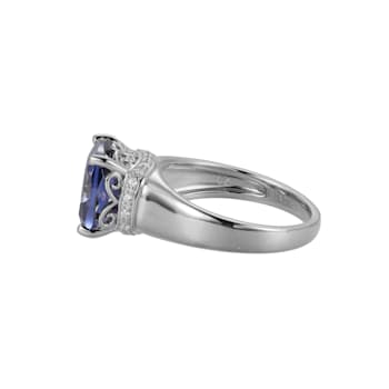 Blue And White Cubic Zirconia Platinum Over Silver December Birthstone
Ring 6.72ctw