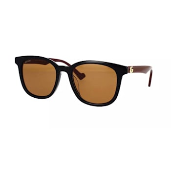 Gucci Black and Burgundy Rectangular Frame / Brown Lens Sunglasses
