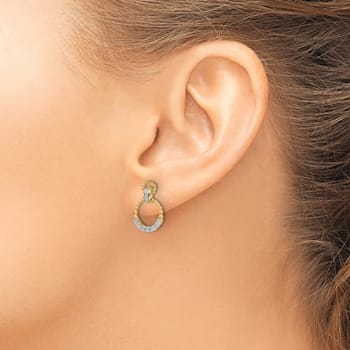 14K Yellow Gold Lab Grown Diamond SI1/SI2, G H I, Dangle Post Earrings