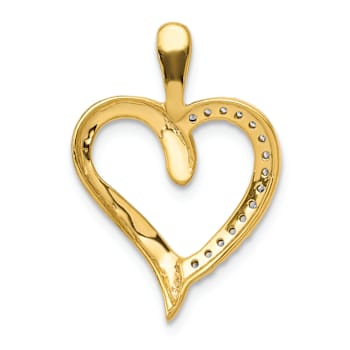 14K Two-tone Gold  Diamond Heart Pendant