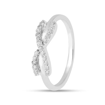Lab Grown Diamond Rhodium Over Sterling Silver Criss Cross Infinity Ring
VS- GH