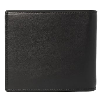 Balenciaga Cash Black Calfskin Leather Perforated Bifold Wallet