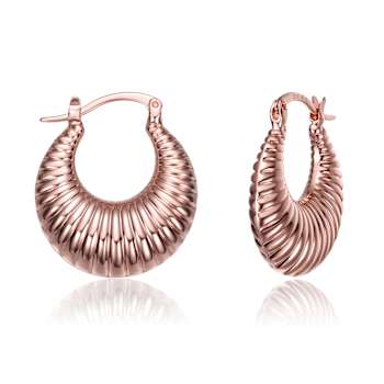 Seashell Hoop Earrings In 18K Rose Gold Over Brass