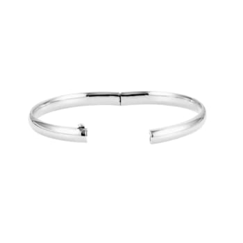 14K White Gold 6.5mm Hinged Bangle Bracelet