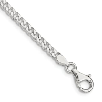 Sterling Silver Polished 3.15mm Curb Chain Bracelet