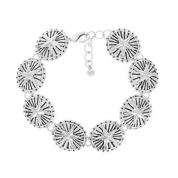 Silver Tone Star Station Bracelet