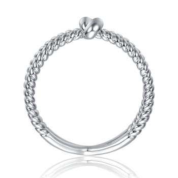 Infinity CZ Pave Band Ring In Rhodium Over Brass