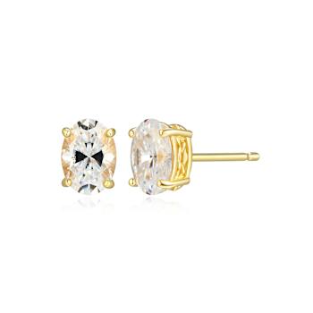 Oval Moissanite 14k Yellow Gold Over Silver Stud Earrings 1.80ctw DEW
