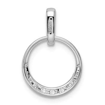 Rhodium Over 10k White Gold 0.26 cttw Diamond Circle Pendant