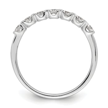 Rhodium Over 14K White Gold 7-Stone Diamond Wedding Band 0.49ctw