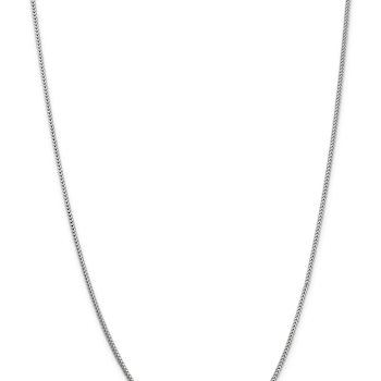 Rhodium Over 14k White Gold 1.3mm Solid Franco Chain
