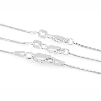 Snake Chain Necklace Set Of 3 In Sterling Silver