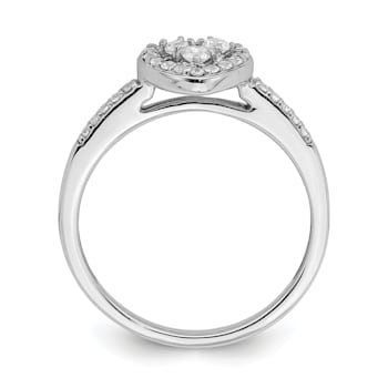 Rhodium Over 10K White Gold Lab Grown Diamond Cluster Heart Engagement
Ring 0.266ctw