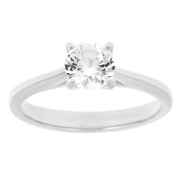 Lab-Created White Sapphire Solitaire Ring In Sterling Silver 1.01ct