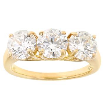 Lab-Grown Diamond Three-Stone Ring In 14K Gold 5.00ctw